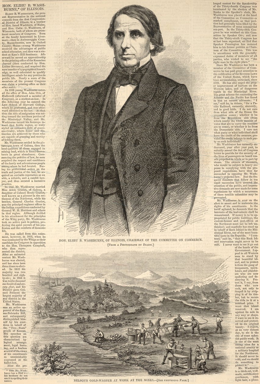 A tiszteletreméltó Elihu B. Washburne Illinoisból, a kereskedelmi bizottság elnöke, a Harper