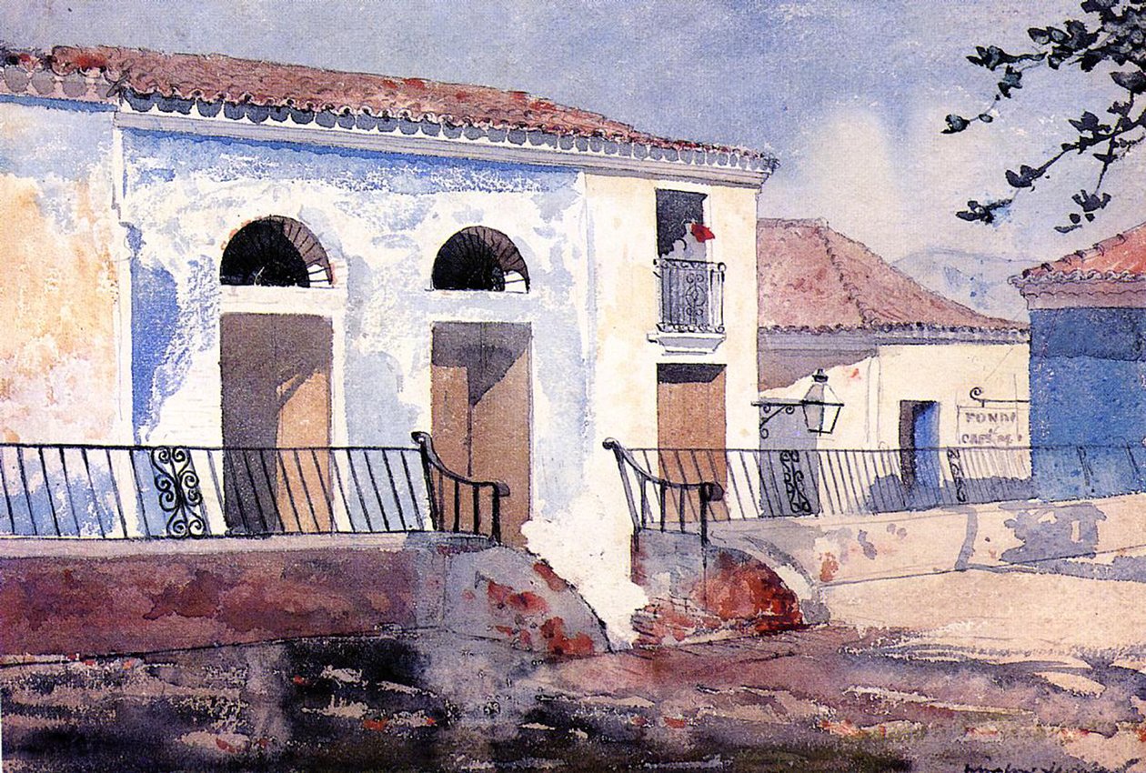 Ház Santiagóban, Kubában, 1885 körül (wc papíron a fedélzeten) alkotó: Winslow Homer