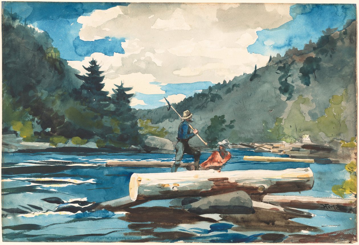 Hudson folyó, fakitermelés, 1891-1892. alkotó: Winslow Homer