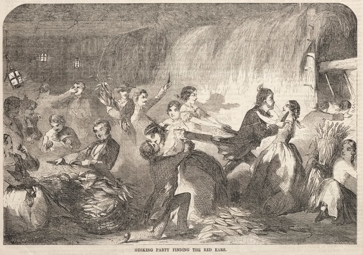 Husking Party A Vörös Fülűek megtalálása alkotó: Winslow Homer