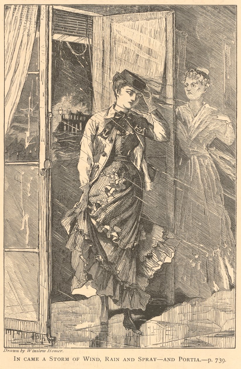 Jött a szélvihar, eső és permet – és a Portia., A galaxisból, 1869. december alkotó: Winslow Homer