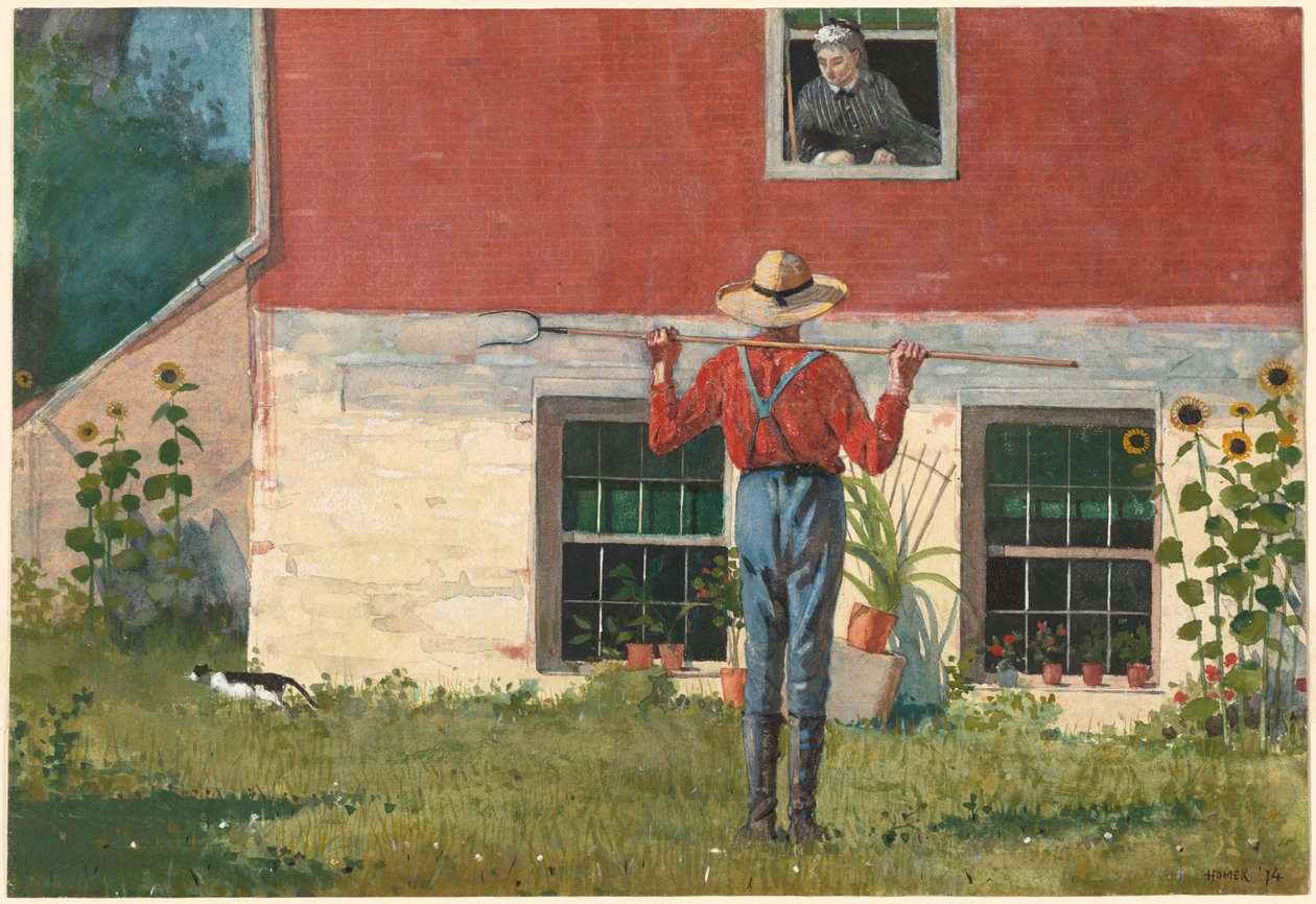 A kertben (rusztikus udvarlás) alkotó: Winslow Homer