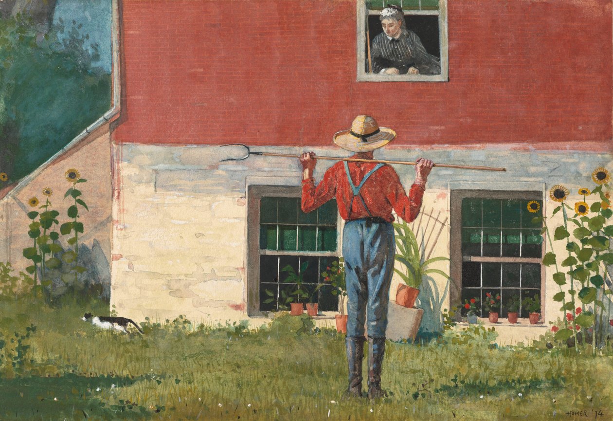A kerti rusztikus udvarlásban, 1874. alkotó: Winslow Homer