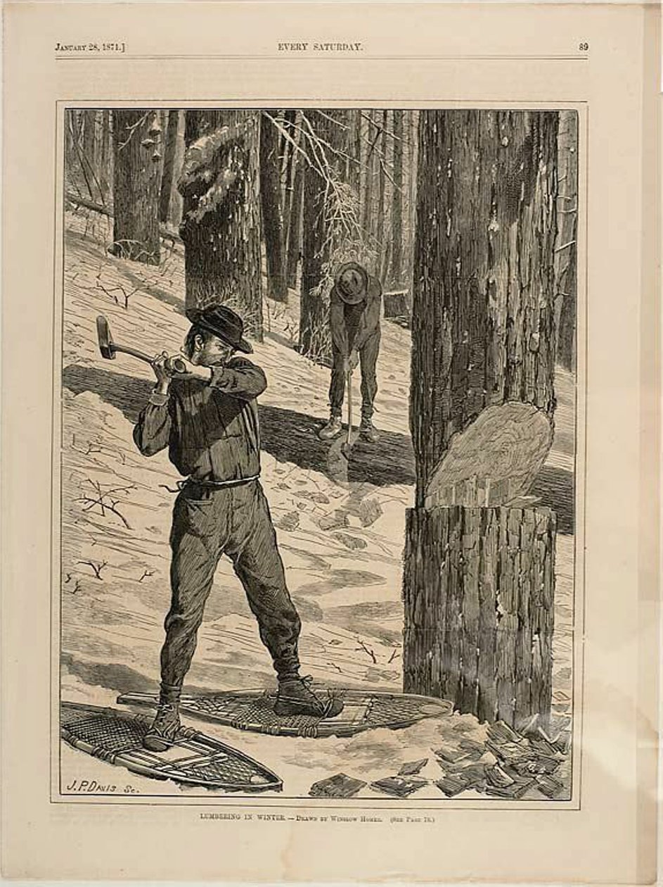 Fakitermelés télen alkotó: Winslow Homer