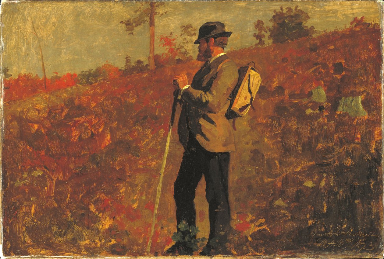 Ember hátizsákkal alkotó: Winslow Homer