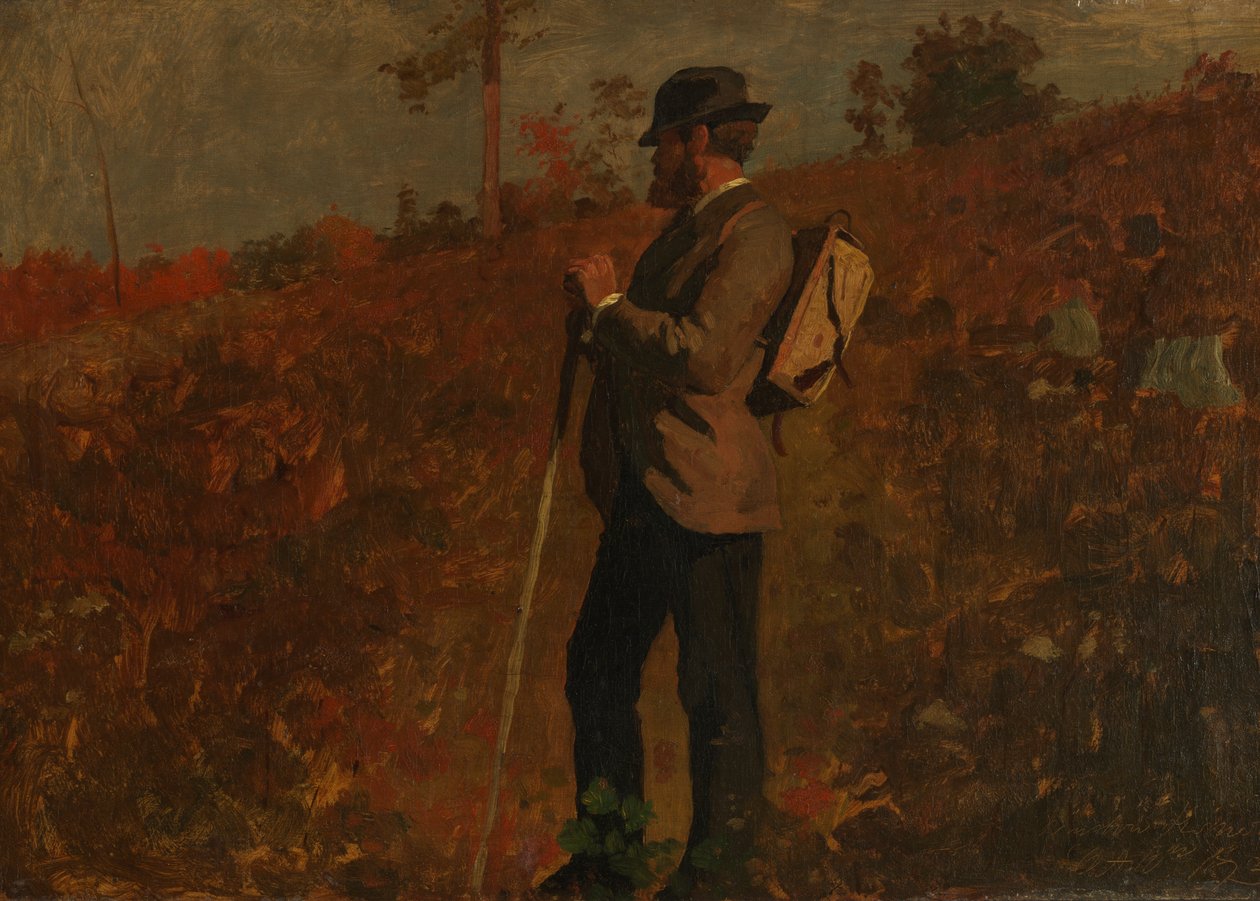 Férfi hátizsákos, 1873. október 10. alkotó: Winslow Homer