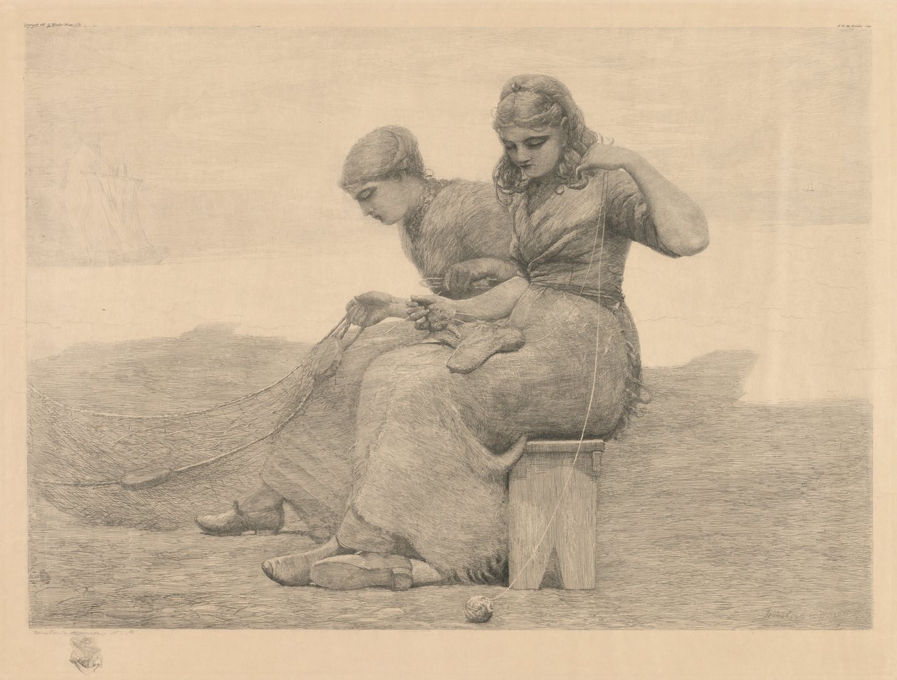 A háló javítása. alkotó: Winslow Homer