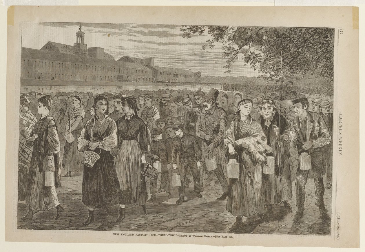 A gyári élet New Englandben – A csengőhang alkotó: Winslow Homer