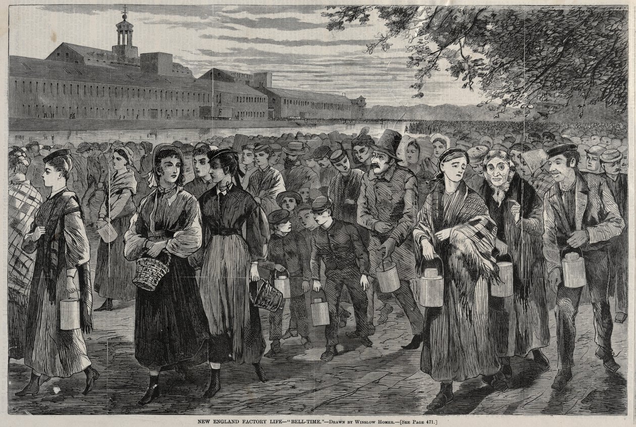 New England Factory Life – Bell-Time, 1868. alkotó: Winslow Homer