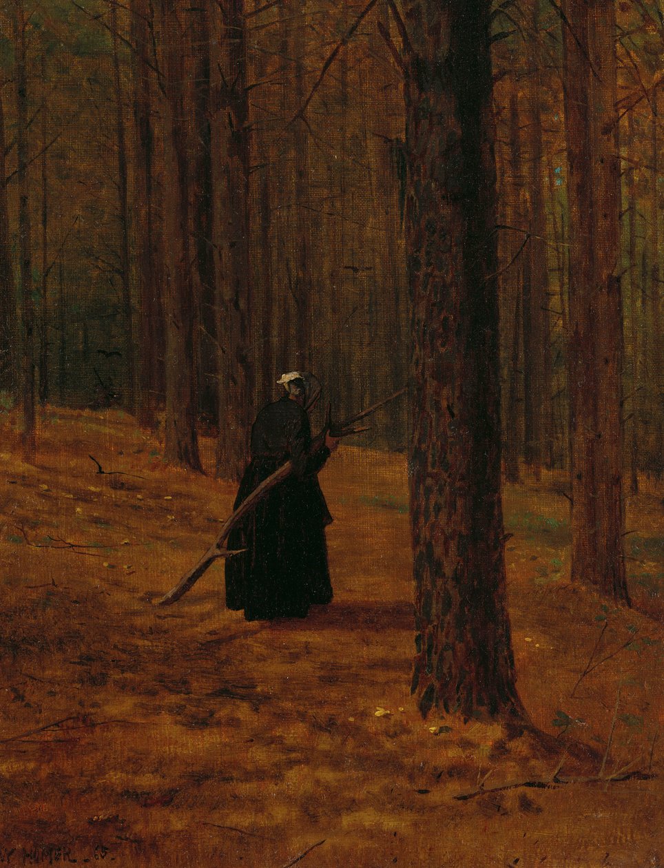 Öregasszony ecsetet szedeget, 1865 alkotó: Winslow Homer
