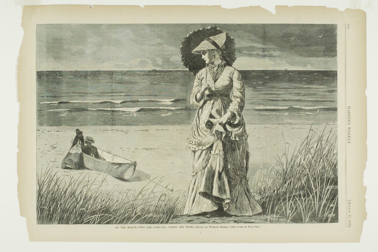 A tengerparton - ketten társaság, hárman senki alkotó: Winslow Homer
