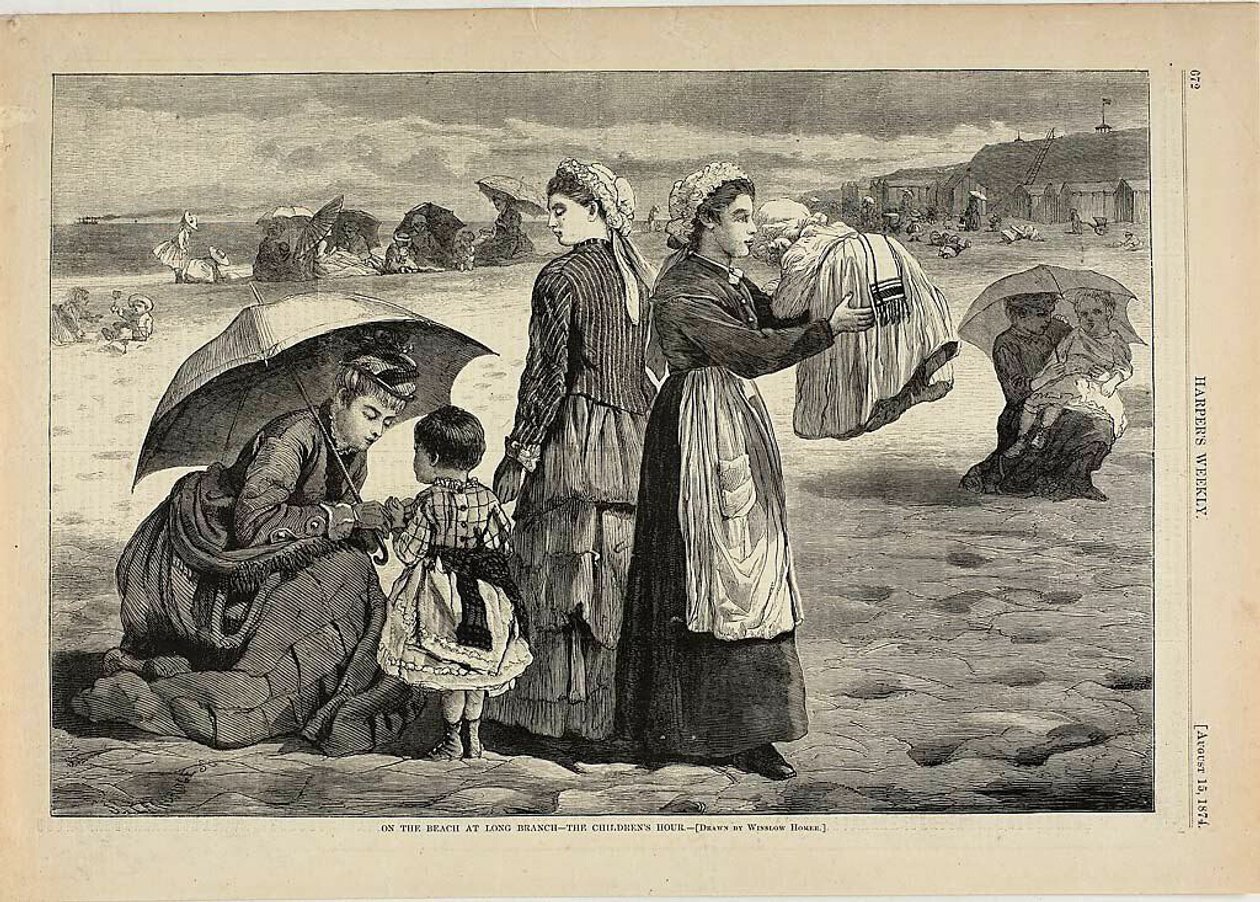 A Long Branch-i strandon - A gyermekek órája alkotó: Winslow Homer