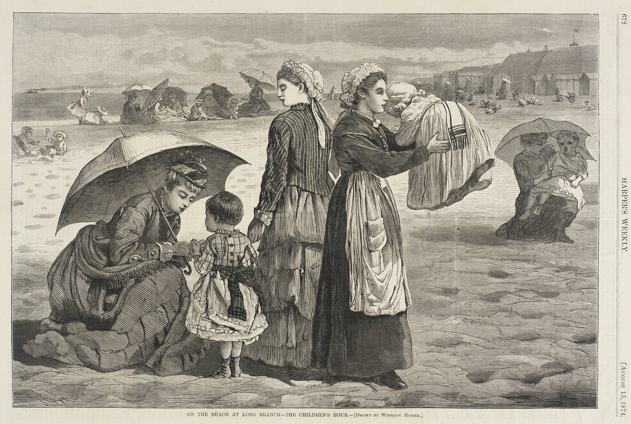 A Long Branch-i strandon – A gyermekek órája alkotó: Winslow Homer