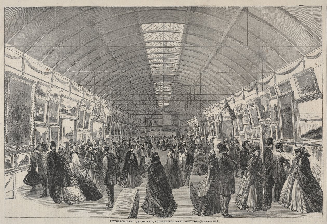 A Vásár Képgalériája, a Tizennegyedik utcai épület. alkotó: Winslow Homer