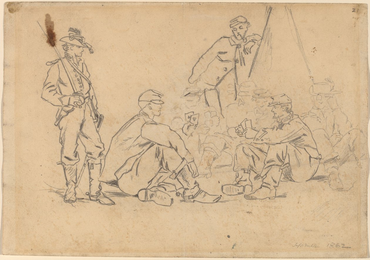 Kártyázás, 1862. alkotó: Winslow Homer