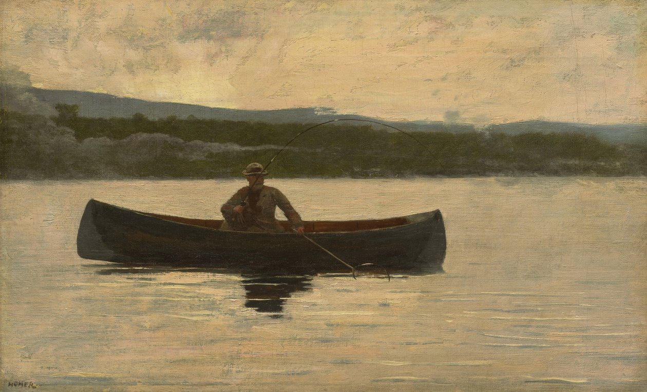 Playing a Fish, 1875, átdolgozva az 1890-es években alkotó: Winslow Homer