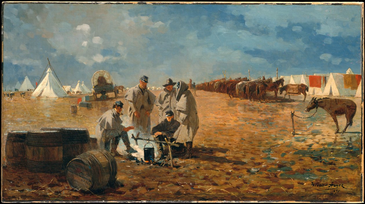 Esős nap a táborban alkotó: Winslow Homer