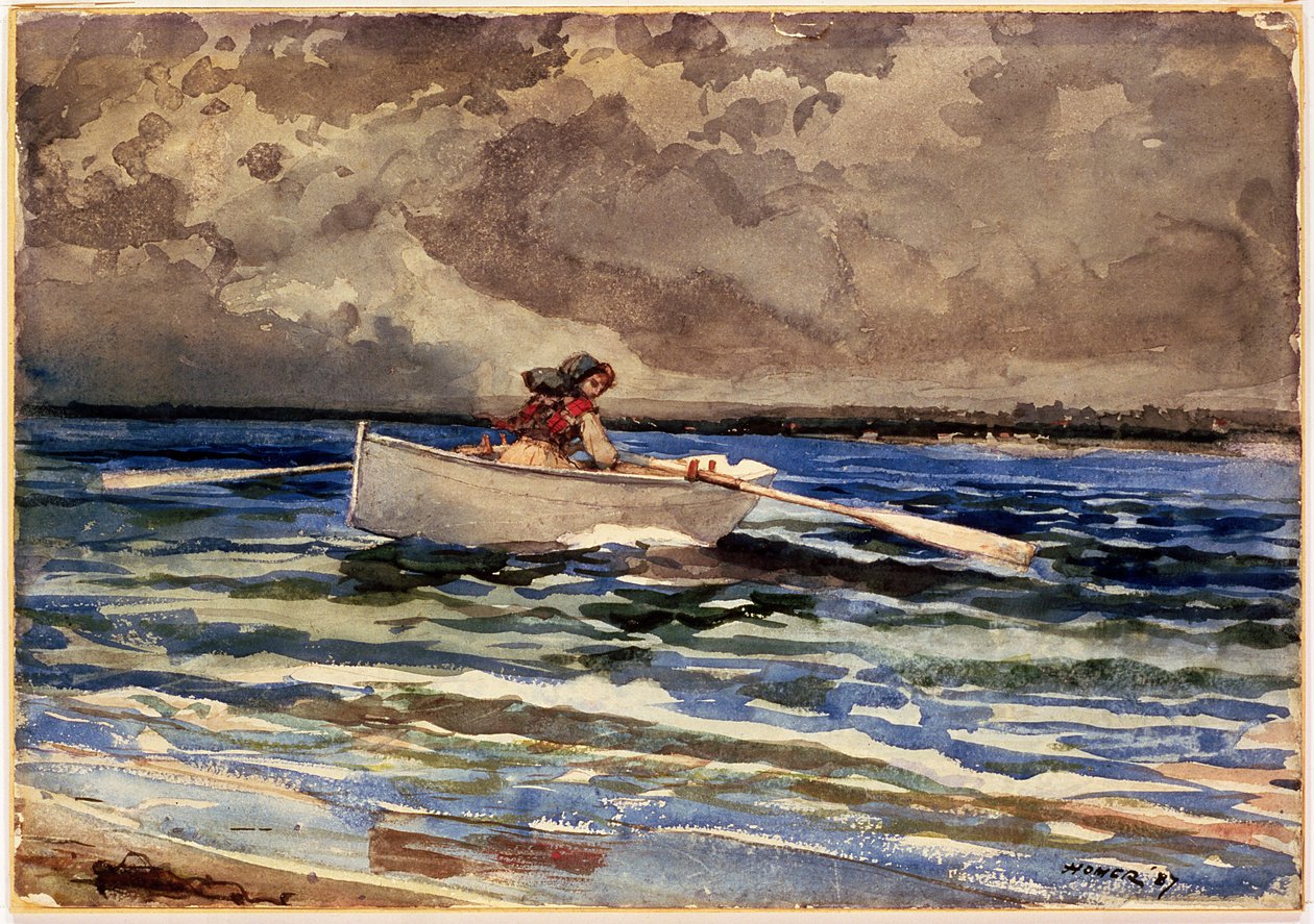 Evezés Prout nyakában, 1887 alkotó: Winslow Homer