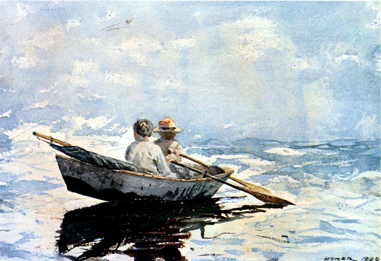 Evezős csónak, 1880 (wc, papír, karton) alkotó: Winslow Homer