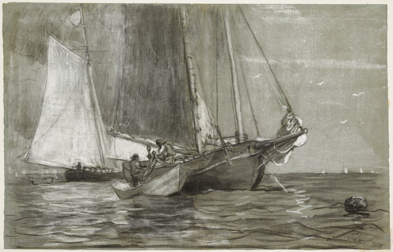Horgonyzó szkúner alkotó: Winslow Homer