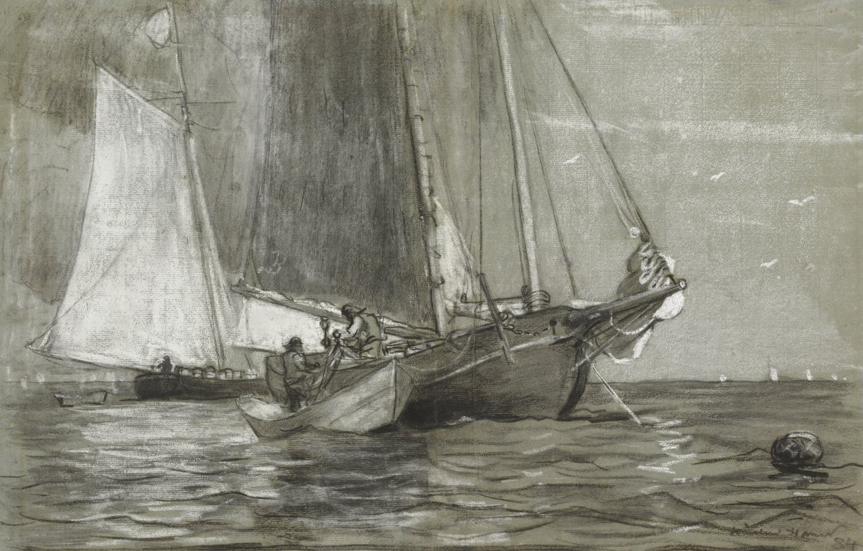 Schooner a horgonyban, 1884 alkotó: Winslow Homer