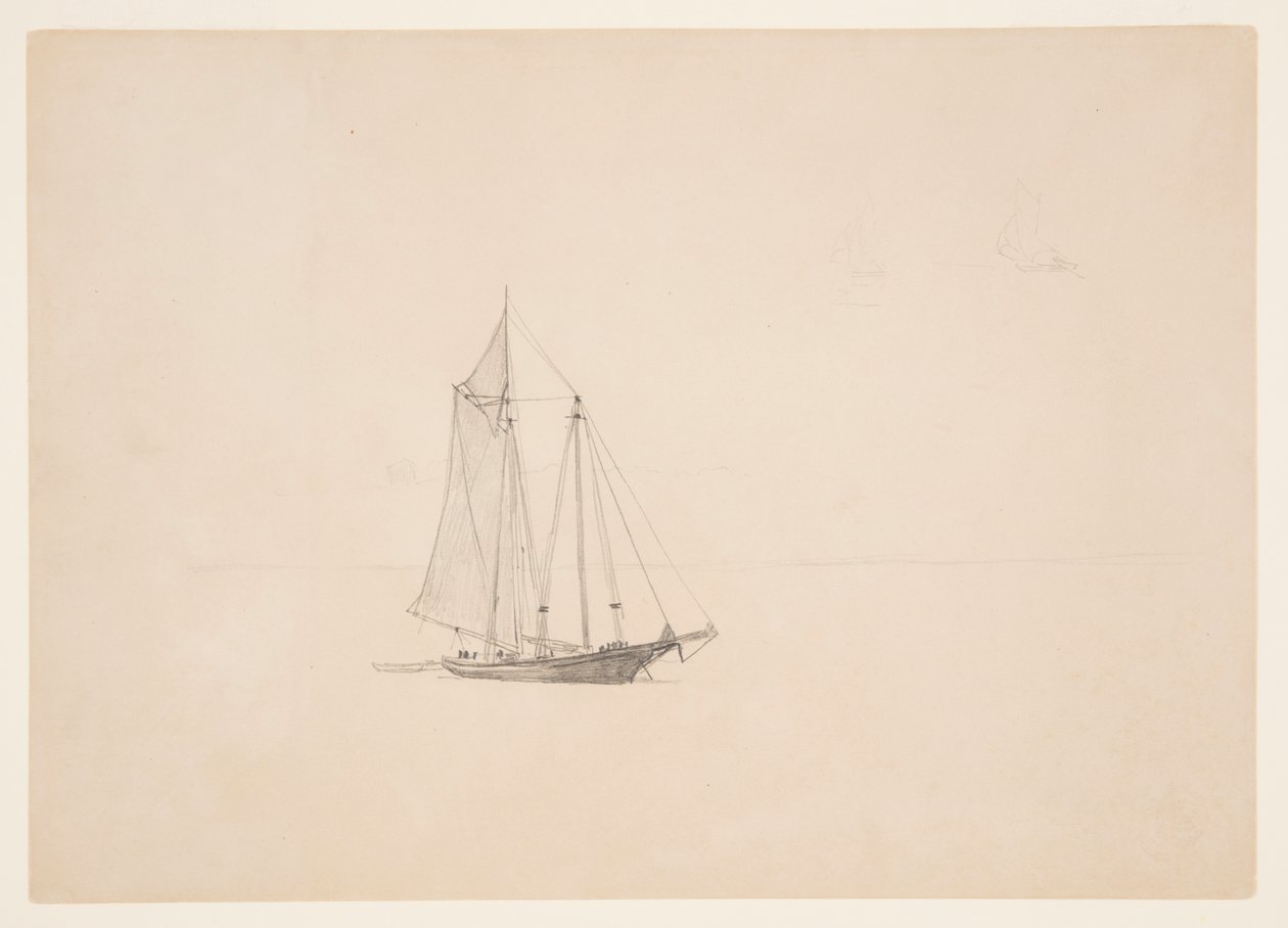 Schooner gumicsónakkal alkotó: Winslow Homer