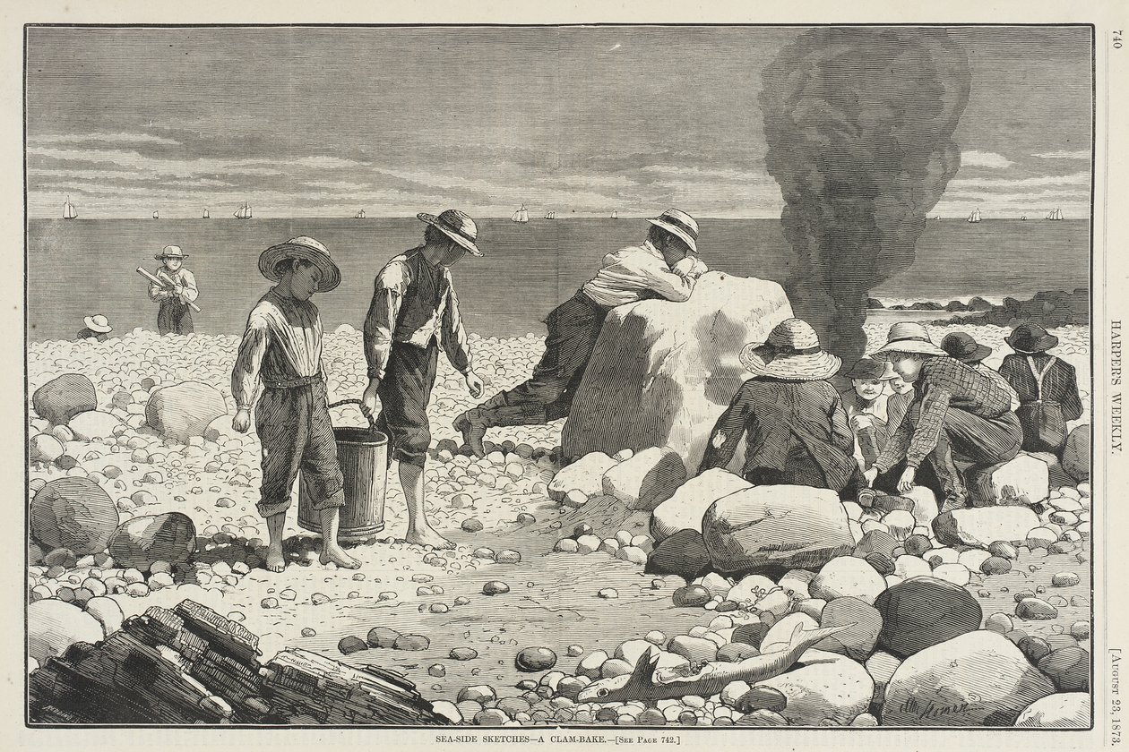 Tengerparti vázlatok – Kagylósütés alkotó: Winslow Homer