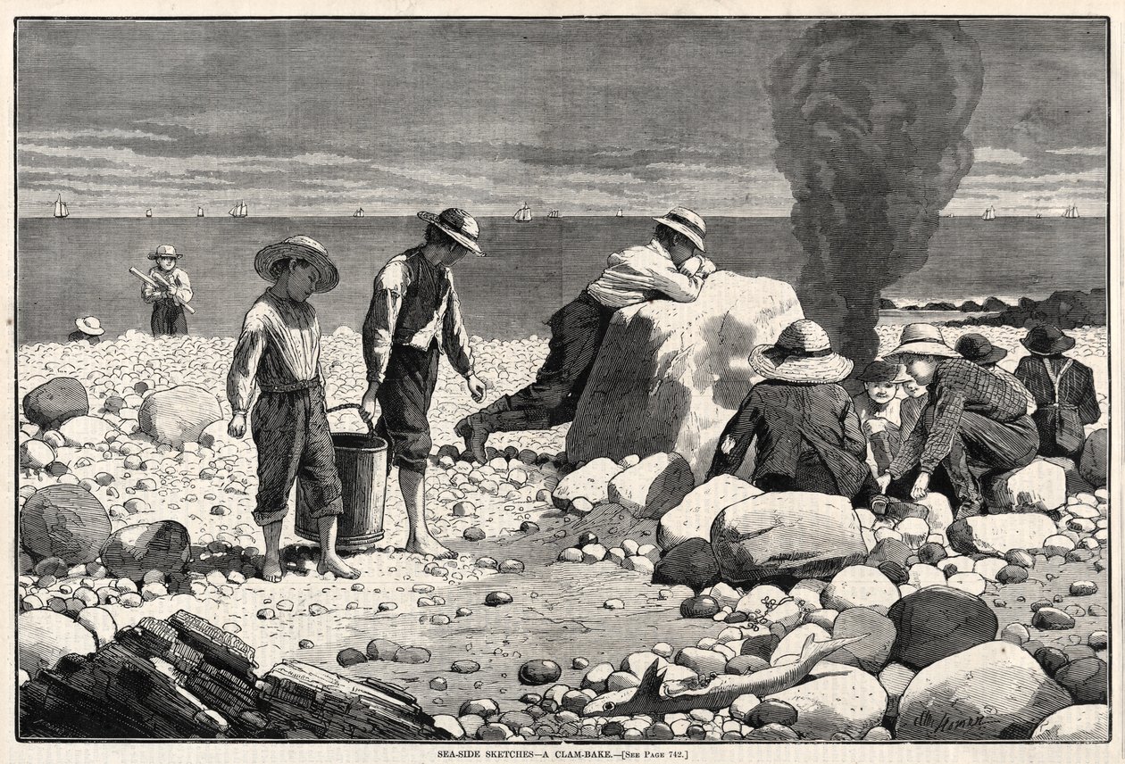 Tengerparti vázlatok – Kagylósütés, 1873. alkotó: Winslow Homer