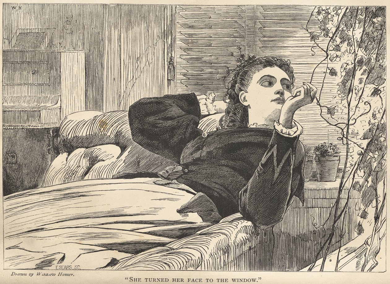 „Az ablak felé fordította az arcát” alkotó: Winslow Homer