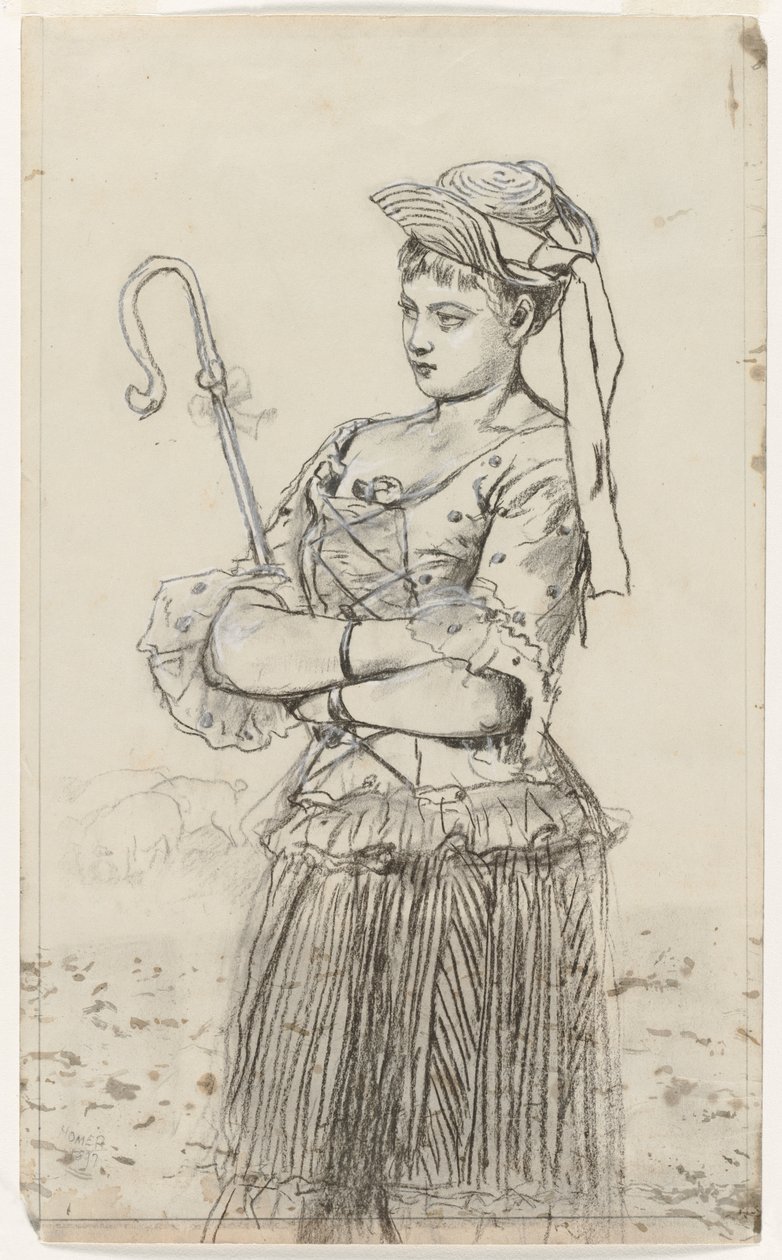 Pásztorlány, c. 1878. alkotó: Winslow Homer