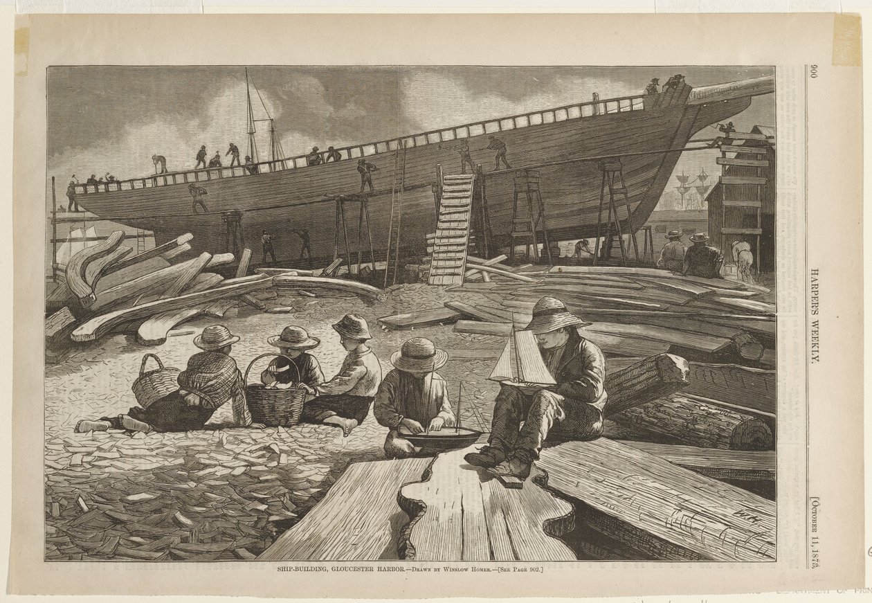 Hajóépítés, Gloucester kikötője alkotó: Winslow Homer