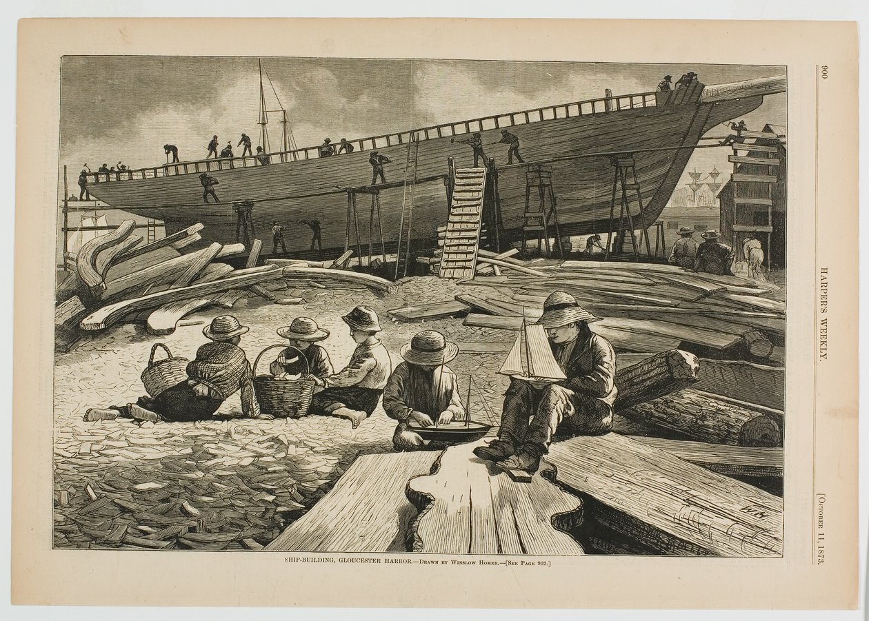 Hajóépítés, Gloucester kikötő alkotó: Winslow Homer
