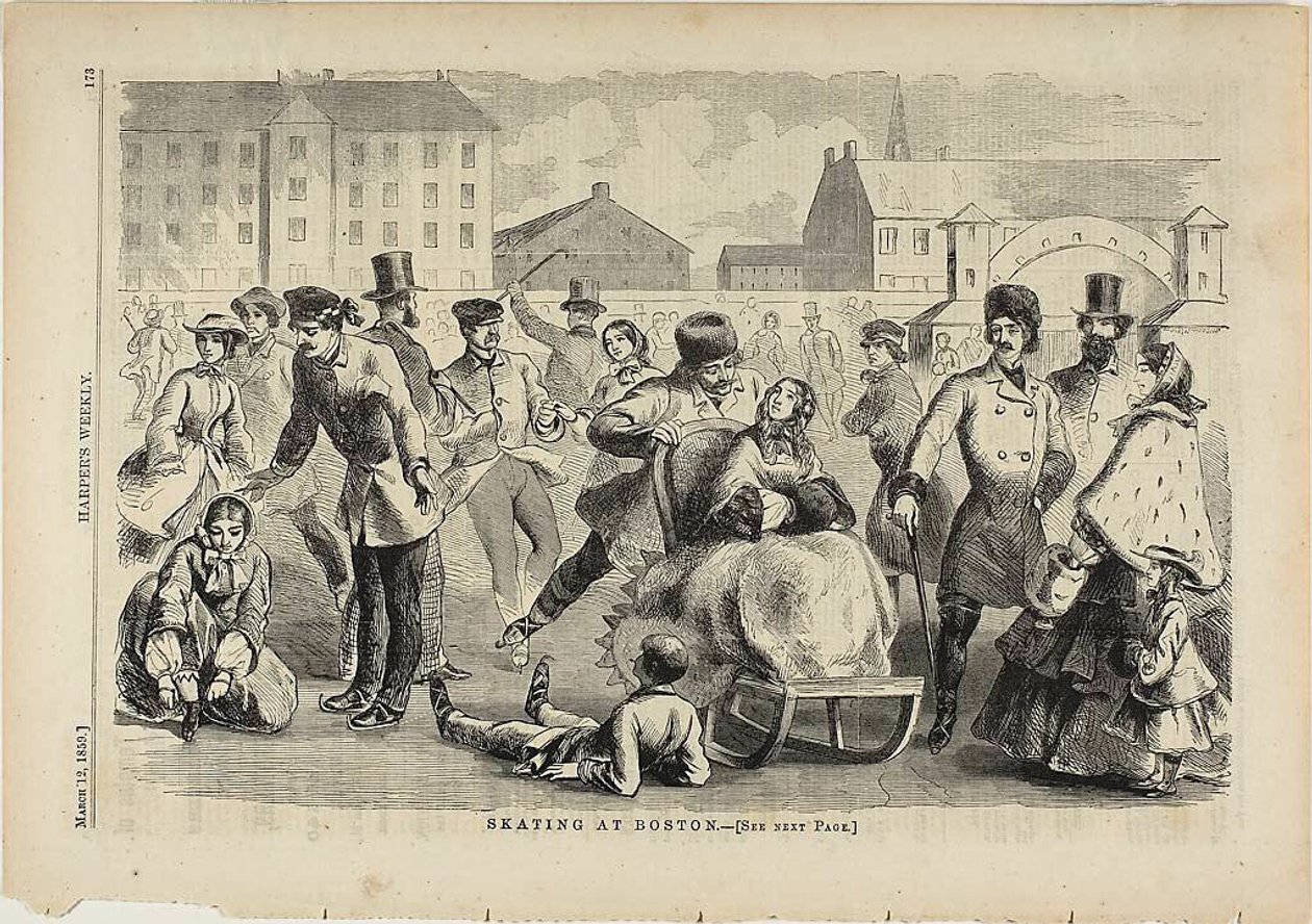 Korcsolyázás Bostonban alkotó: Winslow Homer
