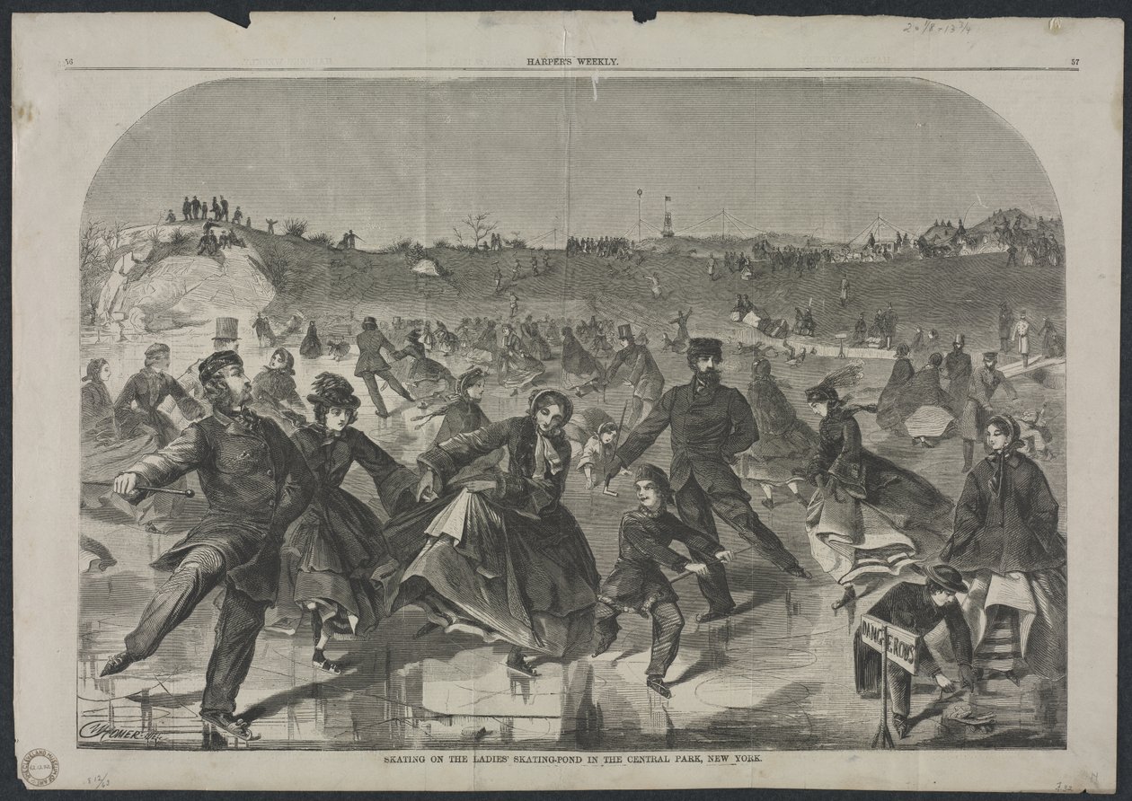 Korcsolyázás a Central Park-i „Ladies’ Skating Pond” nevű korcsolyapályán, New Yorkban alkotó: Winslow Homer