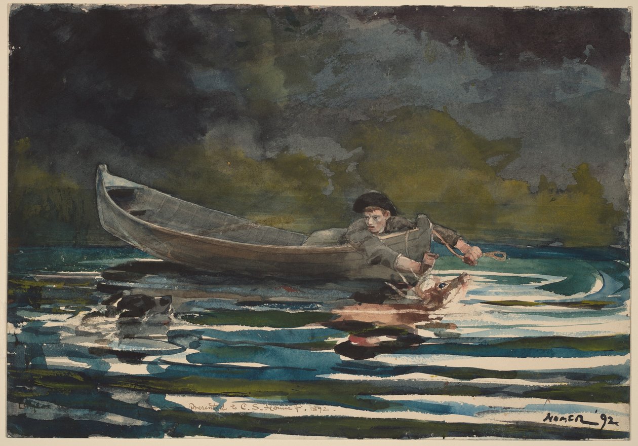 Vázlat a „Kopó és vadász” című műhöz alkotó: Winslow Homer