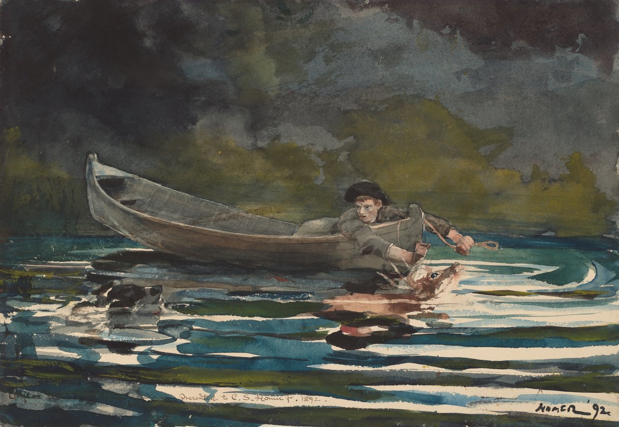 Vázlat a Hound and Hunter számára, 18911892. alkotó: Winslow Homer