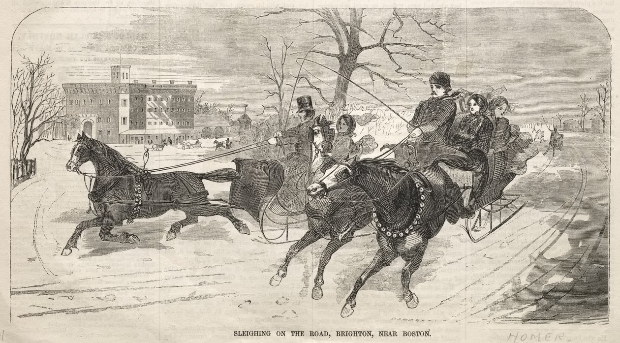 Szánkózás az úton, Brighton, Boston közelében alkotó: Winslow Homer