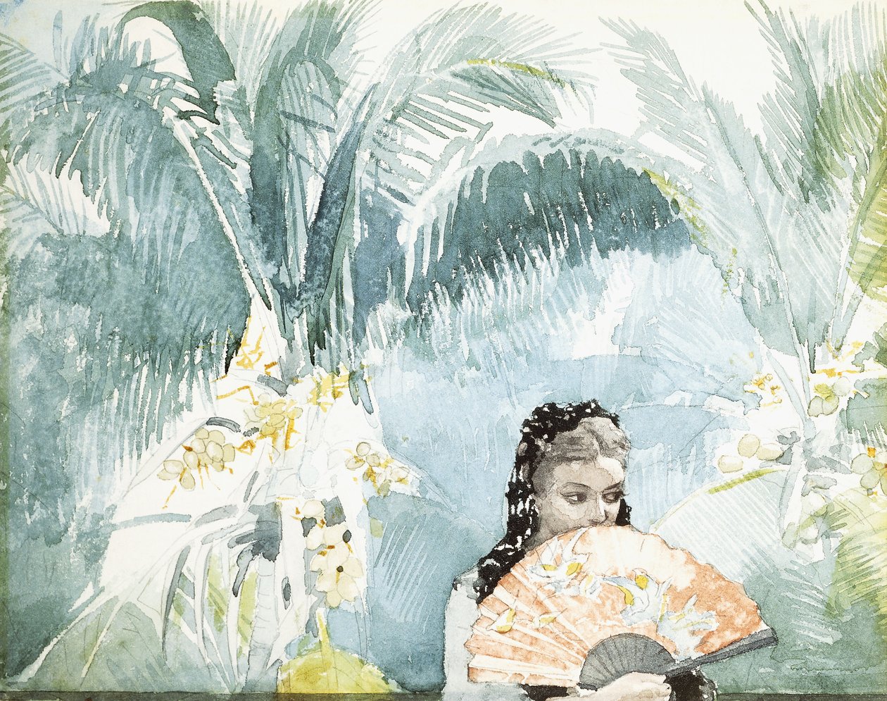 Spanyol lány legyezővel, 1885 alkotó: Winslow Homer