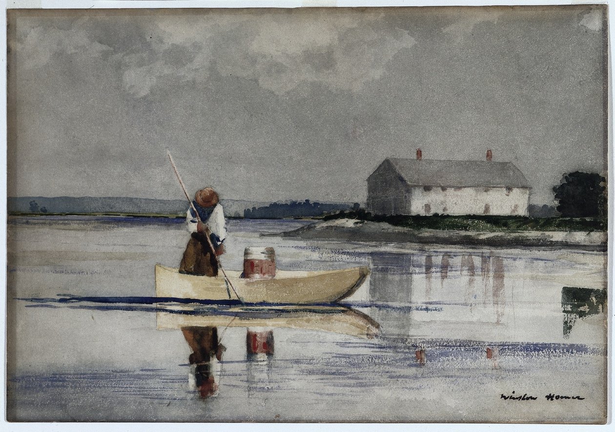 Spearing Angolna, 1800-as évek vége. alkotó: Winslow Homer