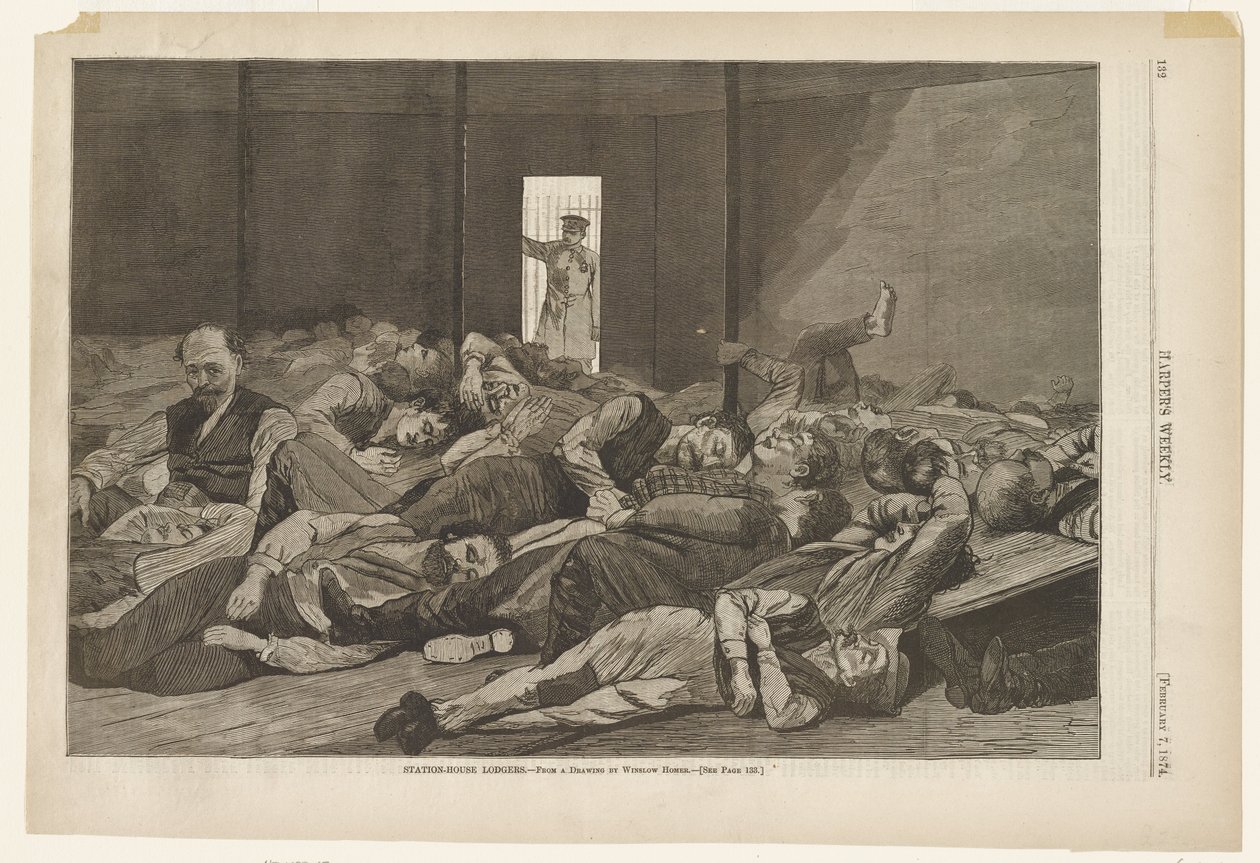 Albérlők az állomásépületben alkotó: Winslow Homer