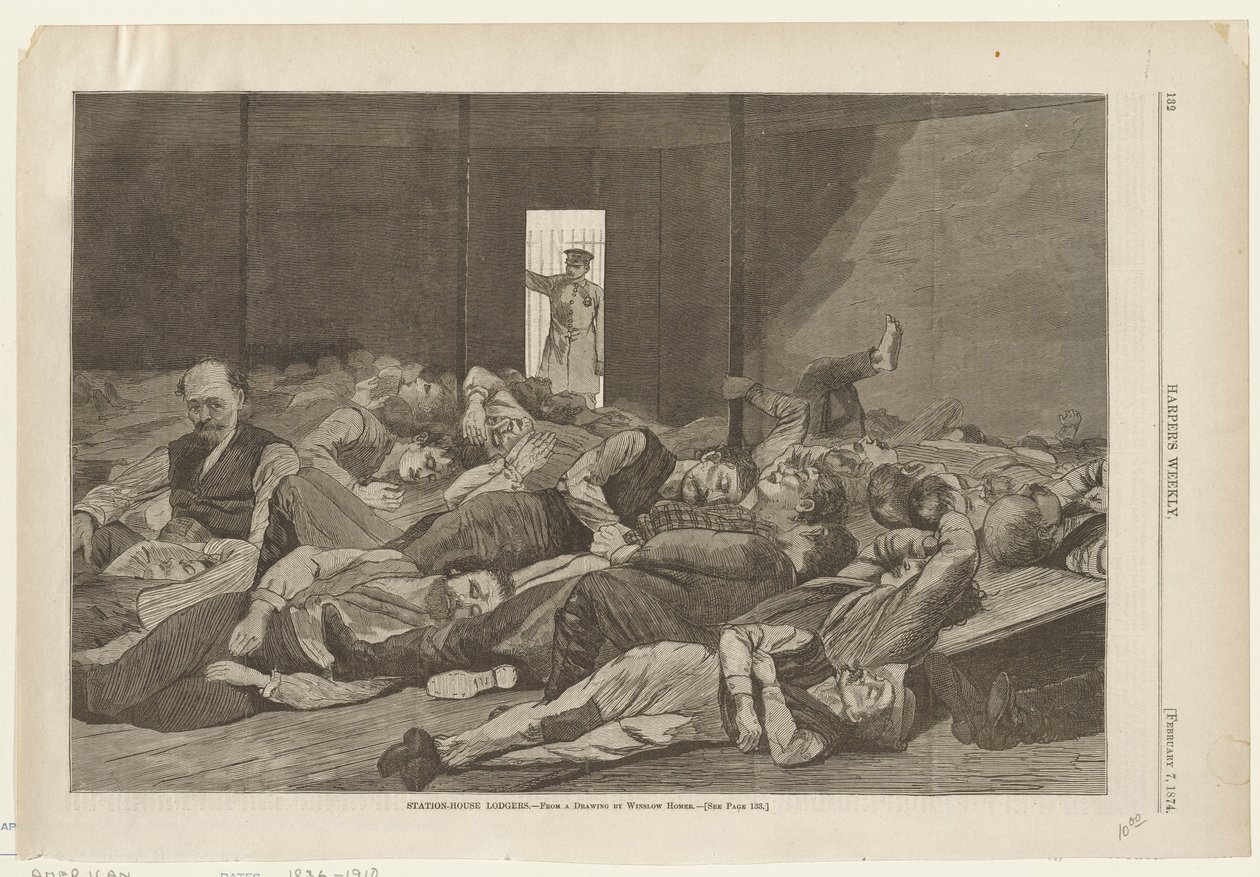 A pályaudvar éjszakázó vendégei alkotó: Winslow Homer