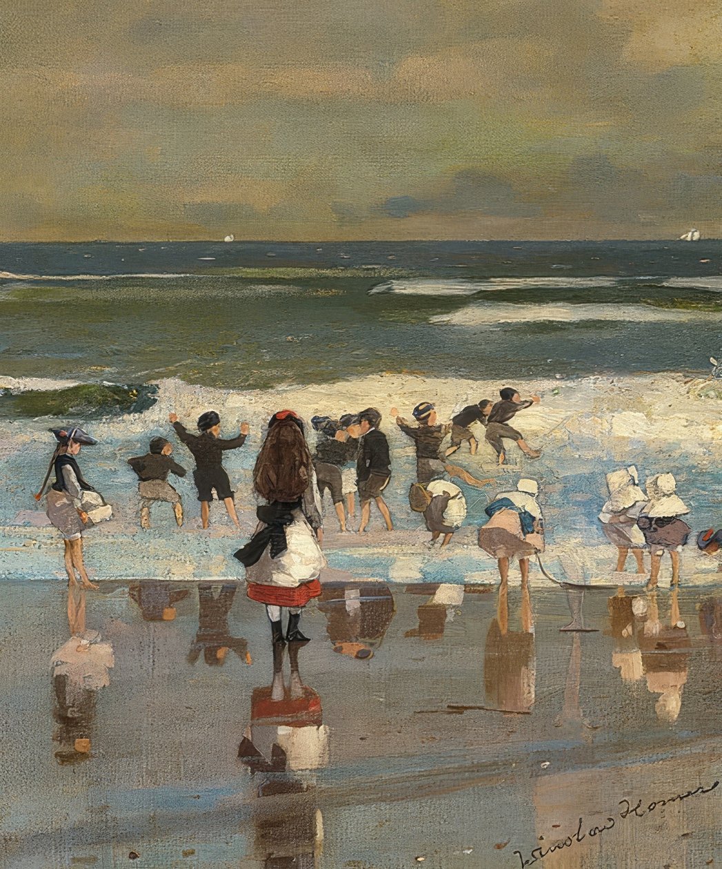 Tengerparti jelenet. 1869 körül alkotó: Winslow Homer