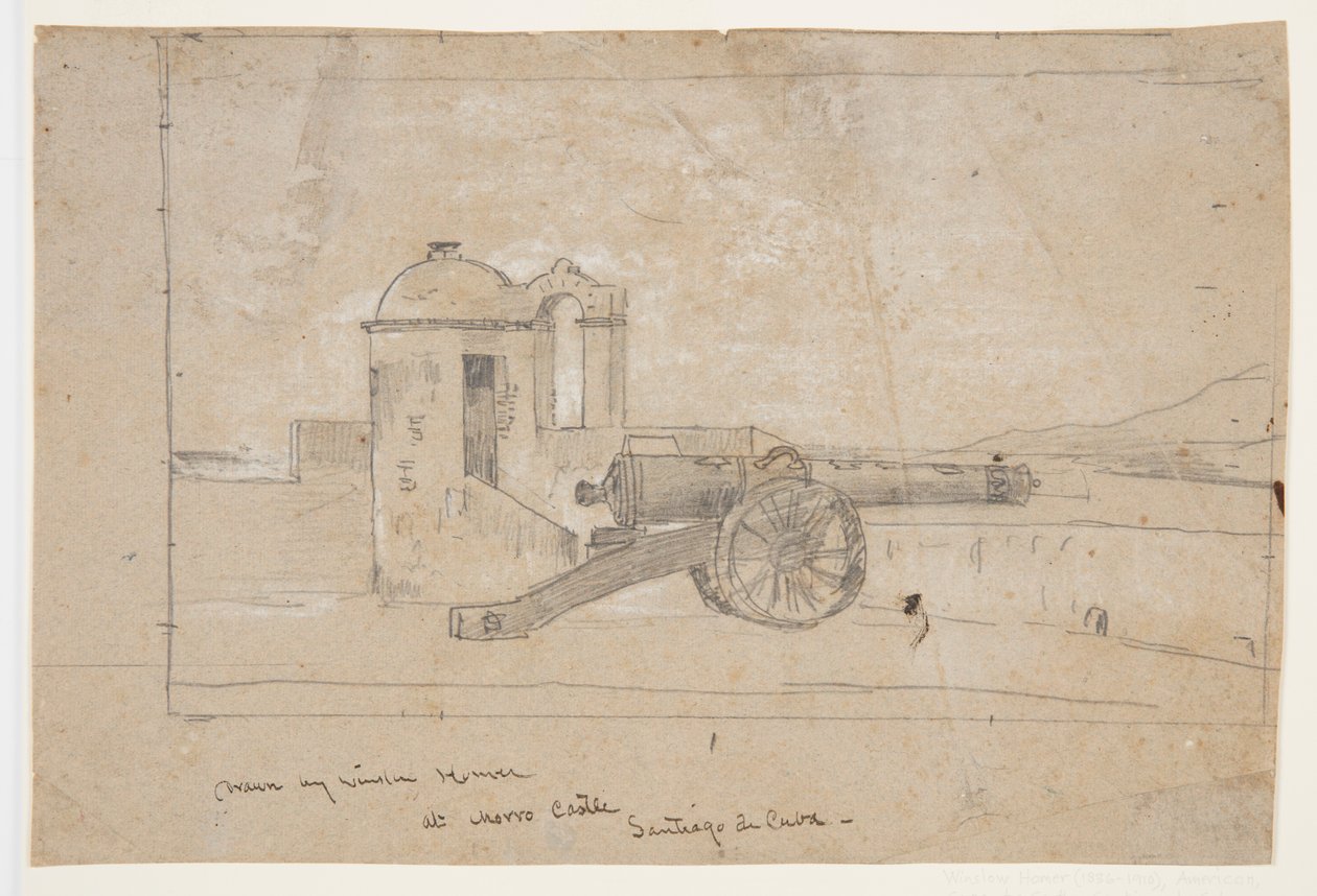 Tanulmány a "Searchlight, Harbour Entrance, Santiago de Cuba" számára alkotó: Winslow Homer