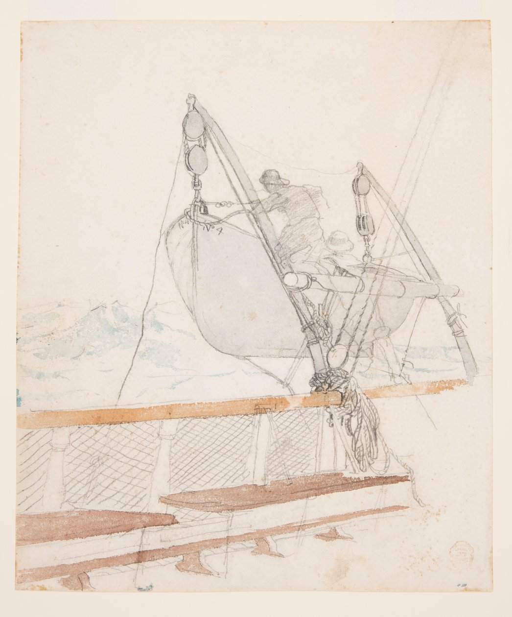 Tanulmány a "The Signal of Distress"-hez alkotó: Winslow Homer