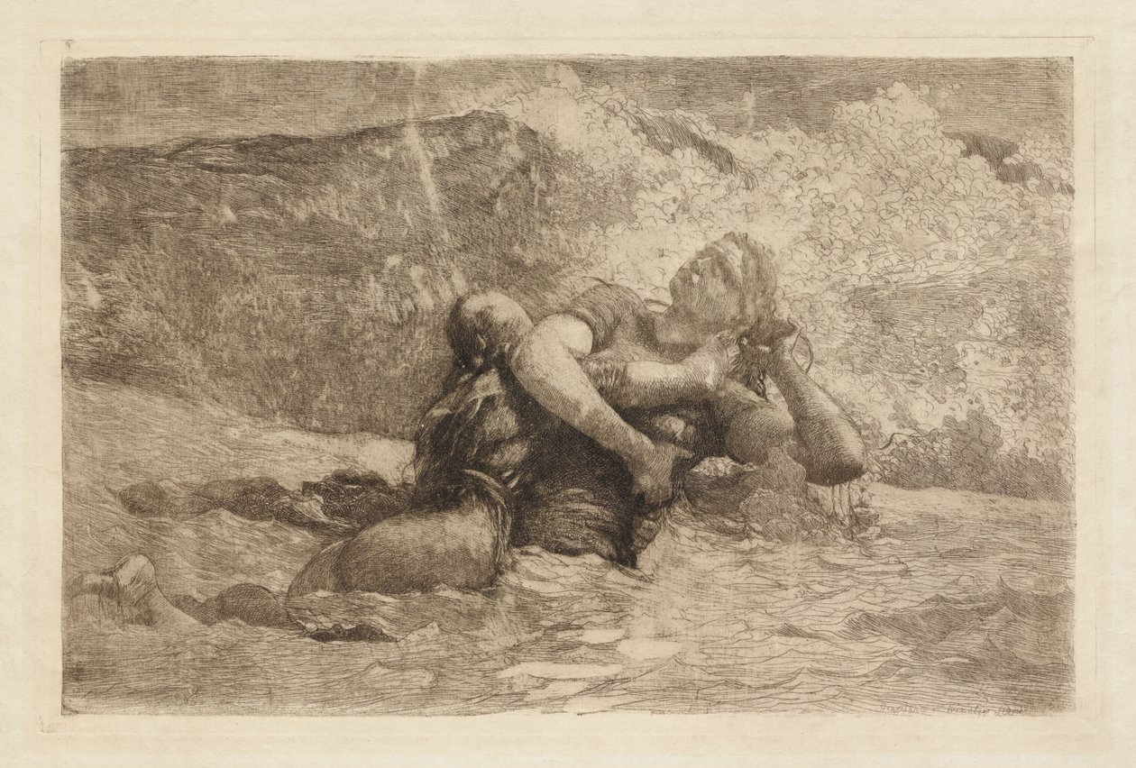 Tanulmány a Visszaáramláshoz alkotó: Winslow Homer