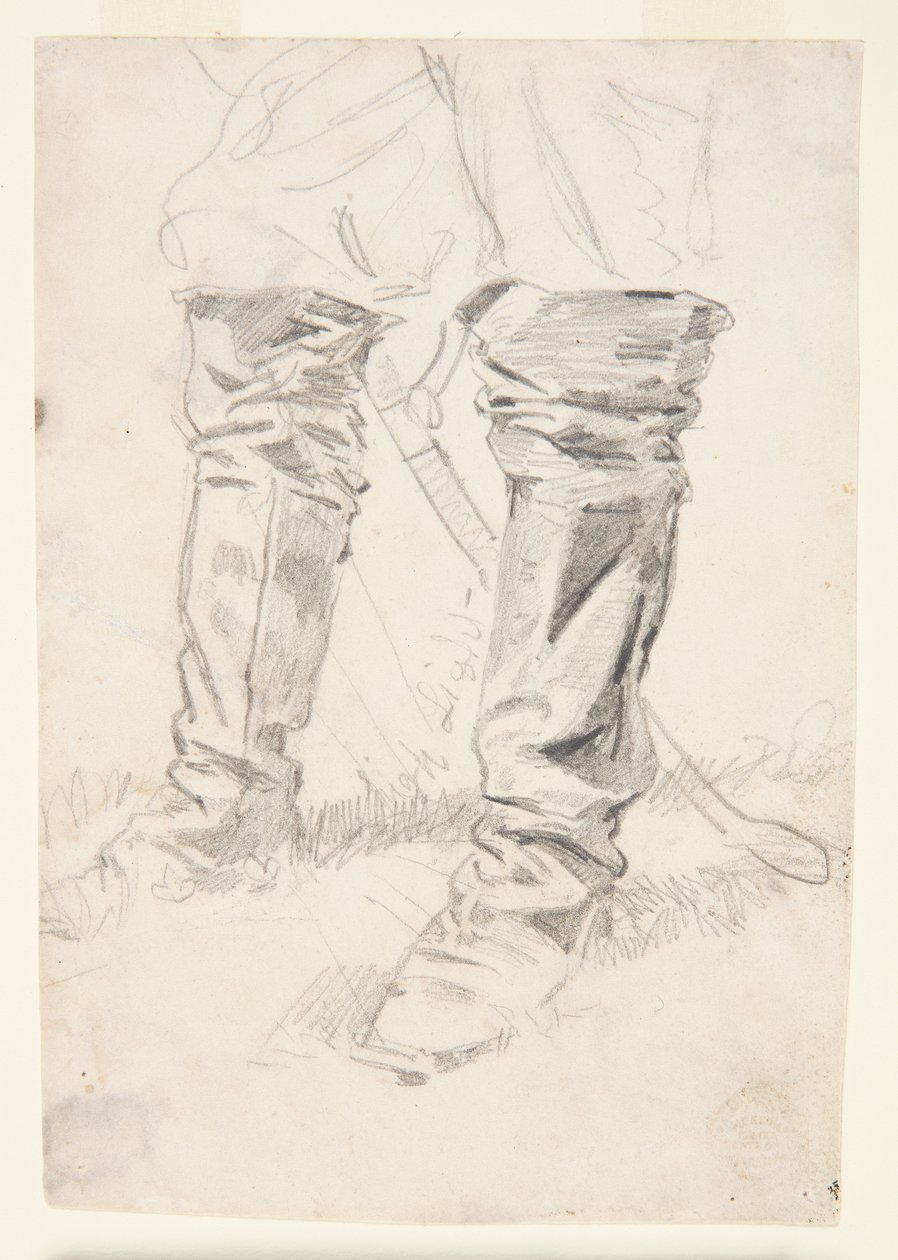 Tanulmány a lovassági tiszti csizmáról alkotó: Winslow Homer