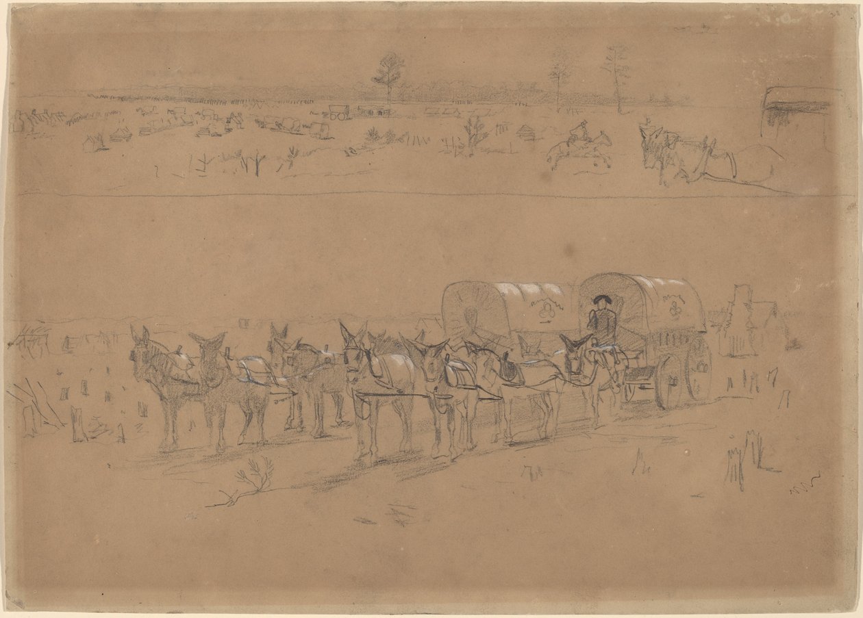 Ellátó vonat, 1864. alkotó: Winslow Homer