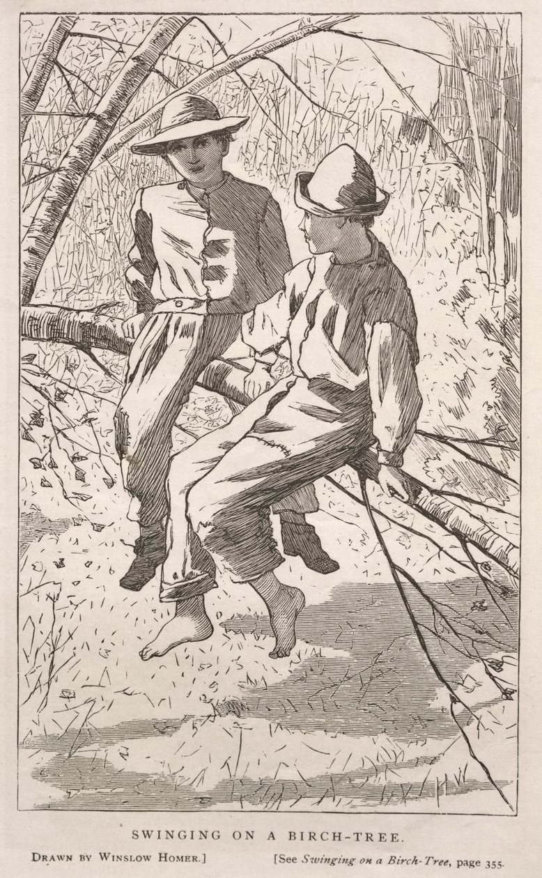 Hintázás a nyírfán alkotó: Winslow Homer