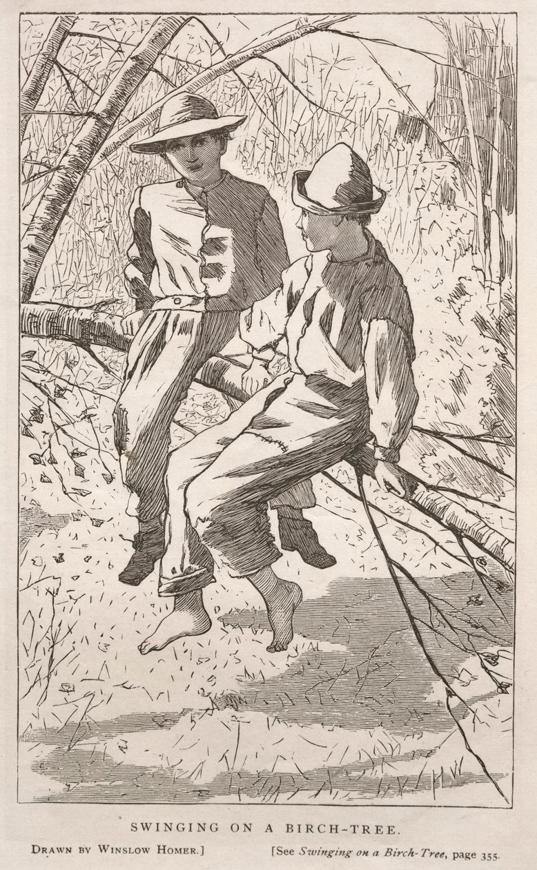 Lengő nyírfán, 1867. alkotó: Winslow Homer
