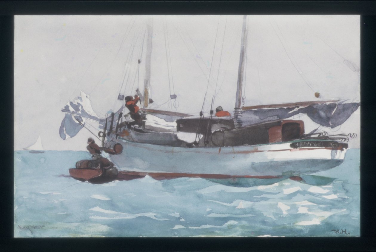 Nedves áruk felvétele (a „Newport” nevű szkúner, K. W.) alkotó: Winslow Homer